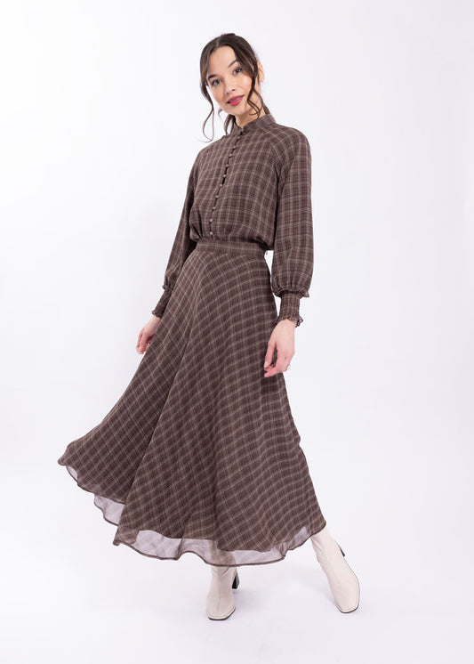 PLAID PLEATED SKIRT