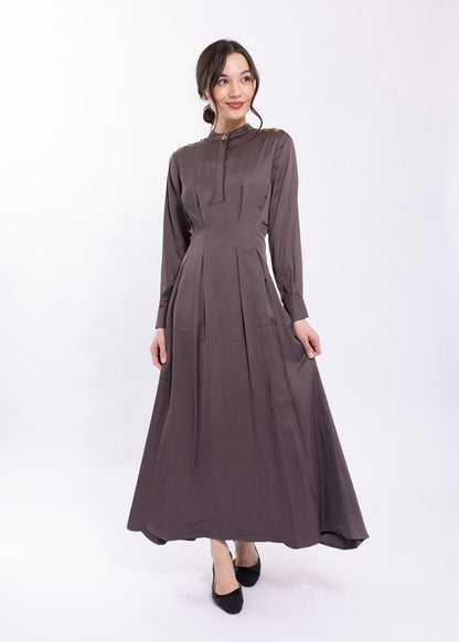 GOMMET TRIMMED SATIN - DRESS