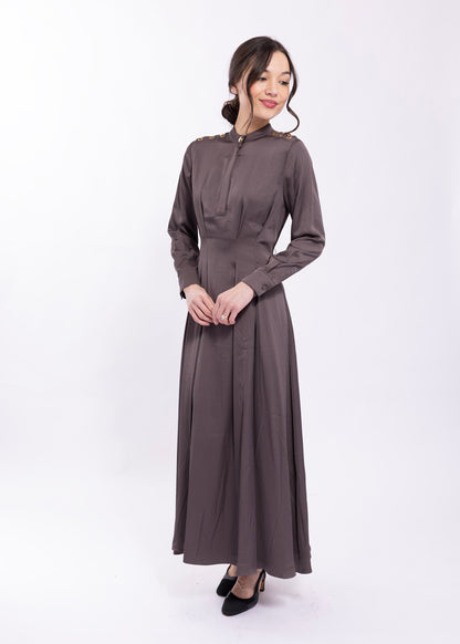 GOMMET TRIMMED SATIN - DRESS