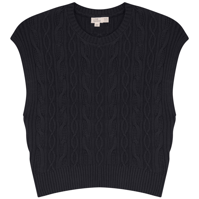 CABLE KNIT CROP VEST