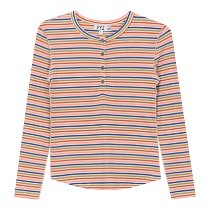 FYI STRIPE LONG SLEEVE MULTI TEE