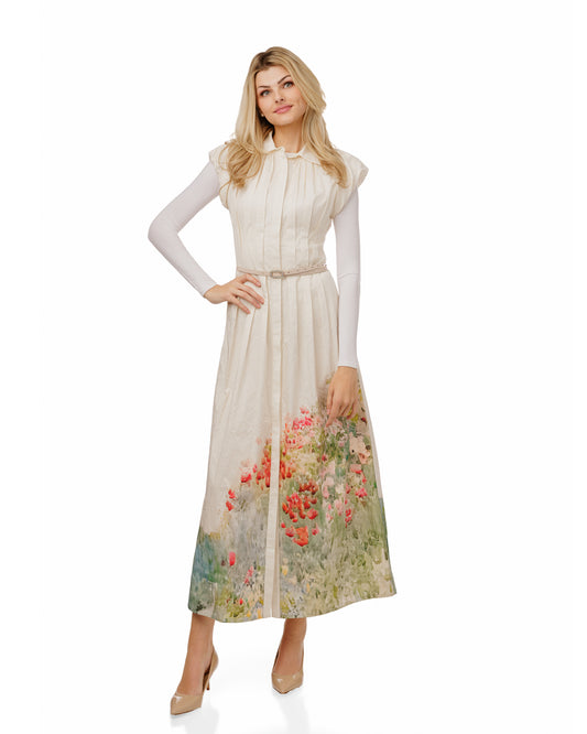 IVORY JUMPER WITH FLORAL PRINT