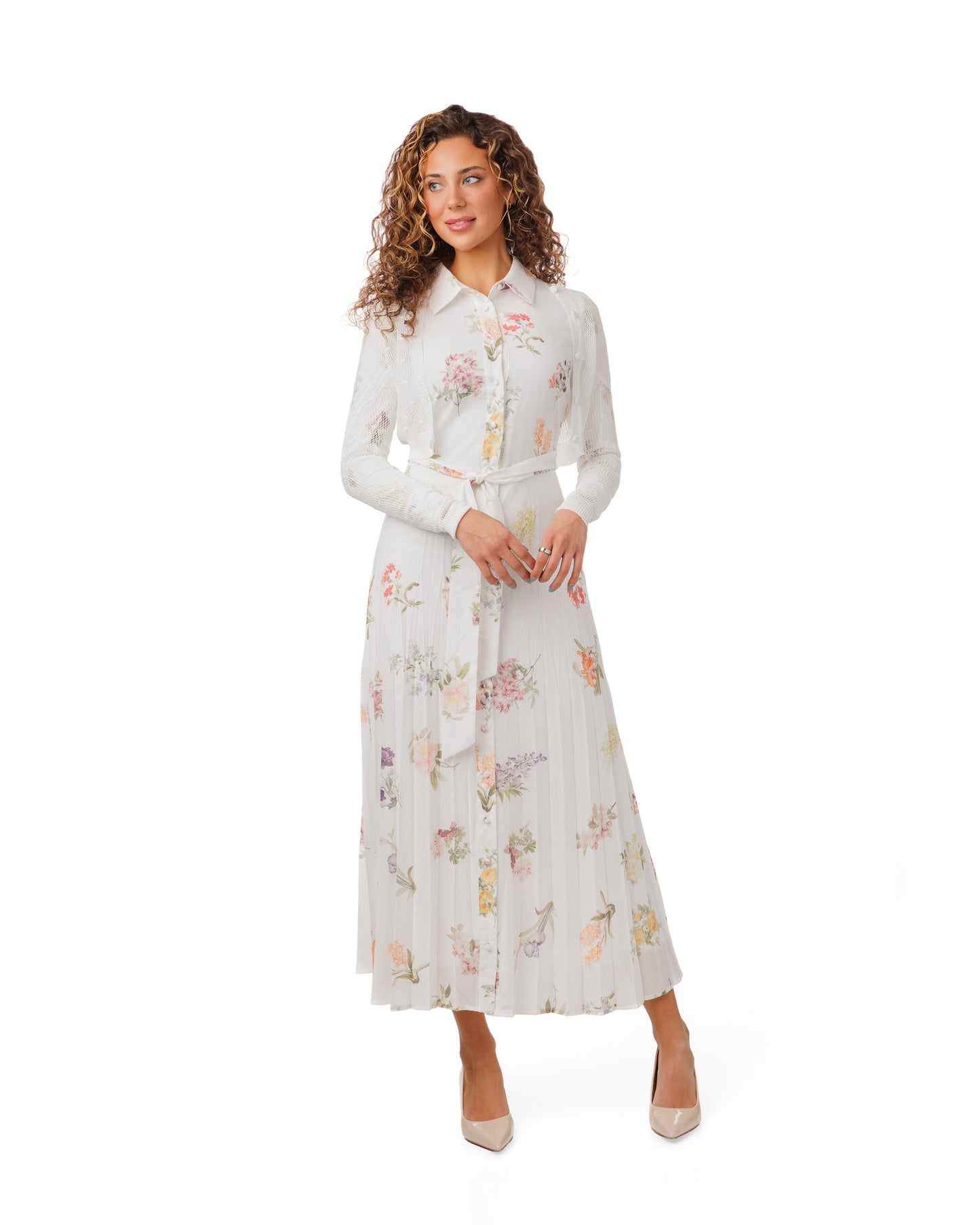 LIGHT FLORAL OVERLAY DRESS