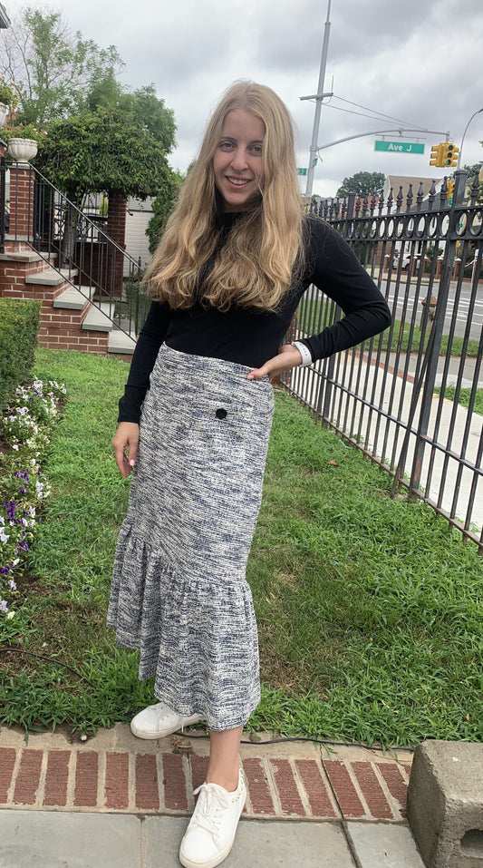 Midi Ruffle Skirt with Pockets