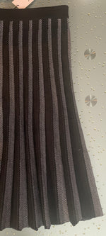 Load image into Gallery viewer, Silver Striped Knit Skirt
