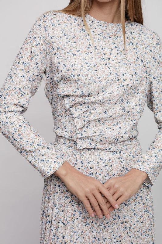 Multi Colored Top with Scrunched Side Design