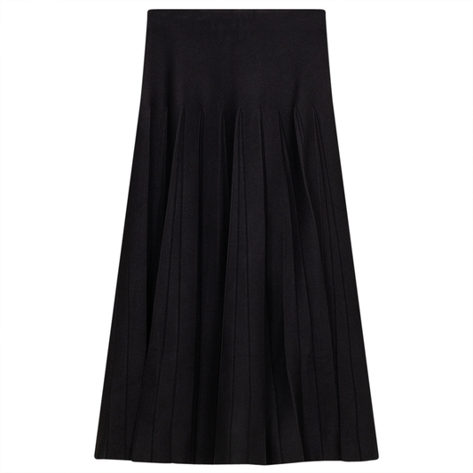 Ladies Knit Pleated Midi Skirt