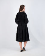 Load image into Gallery viewer, Black Smock Ruffle Dress
