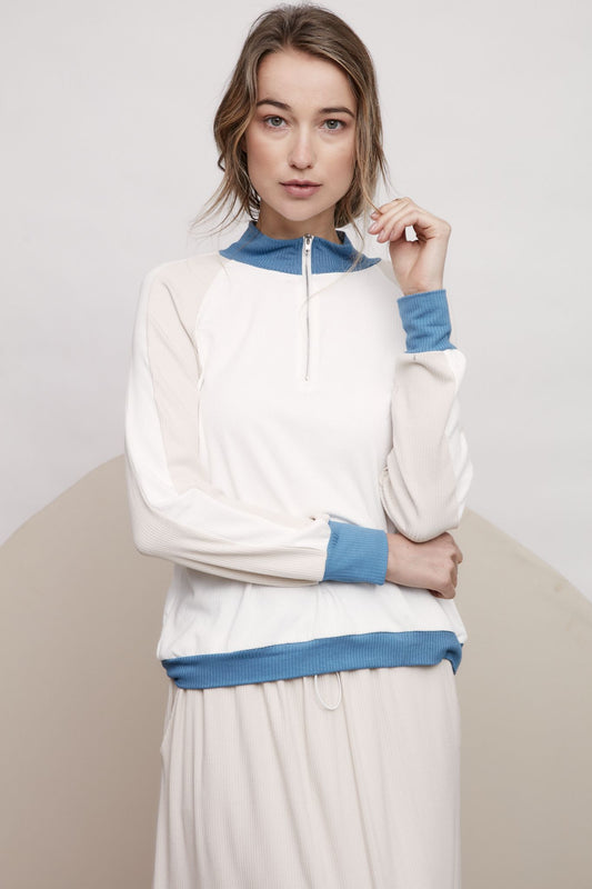 Multi Colored Quarter Zip Top