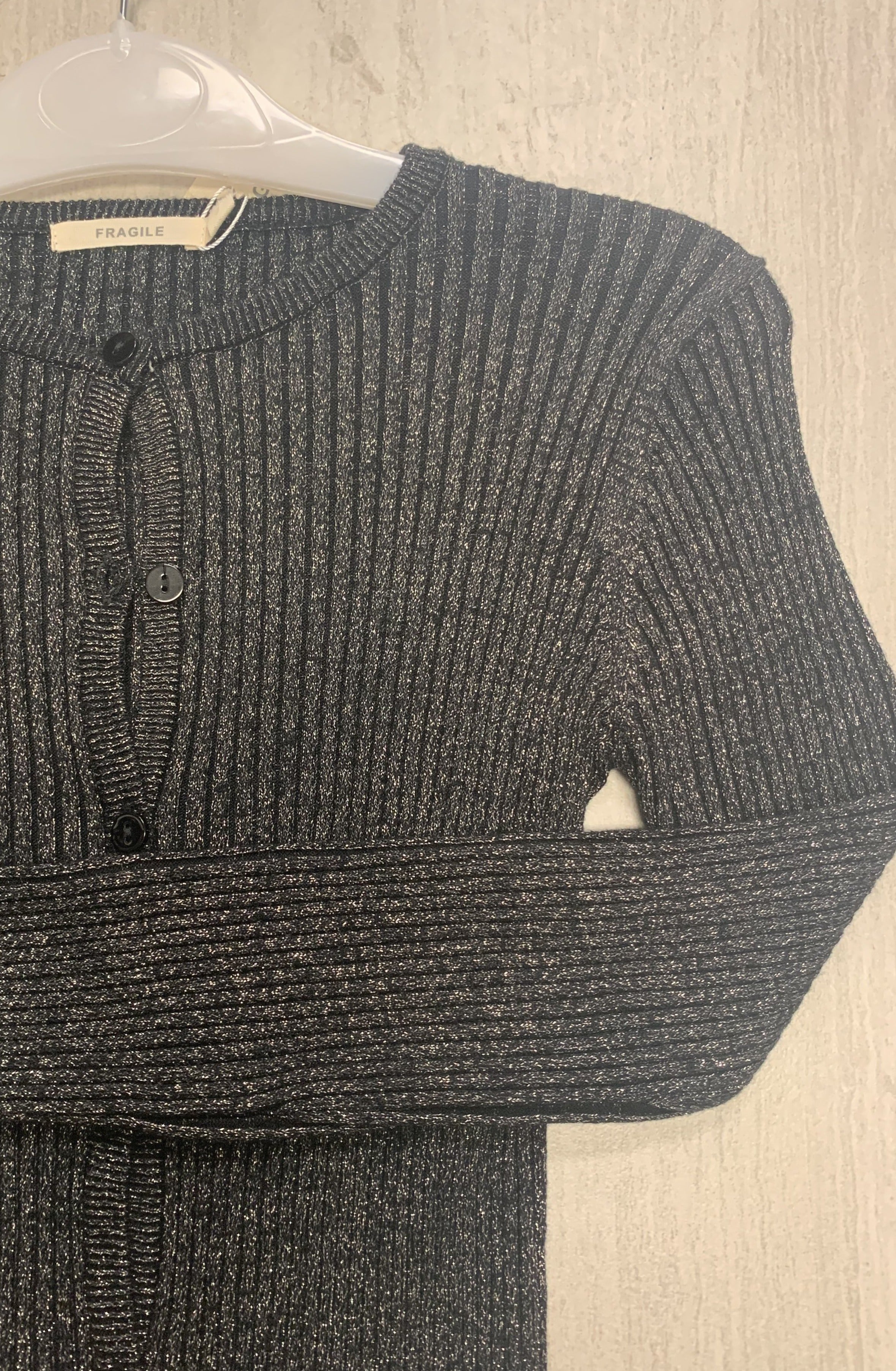 Rib Knit Shimmer Cardigan
