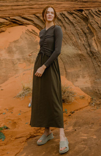 POINT V-NECK DRESS
