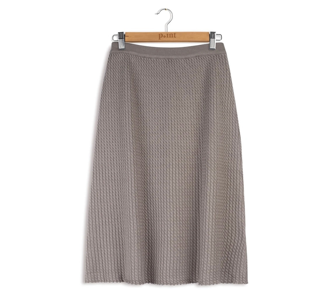 Cable Knit A-line Skirt