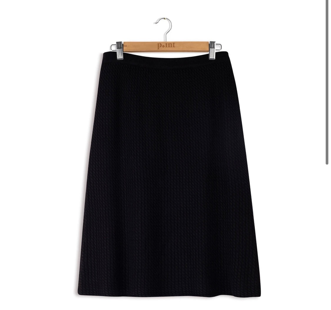 Cable Knit A-line Skirt