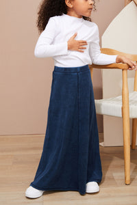 Ribbed Denim Long Skirt