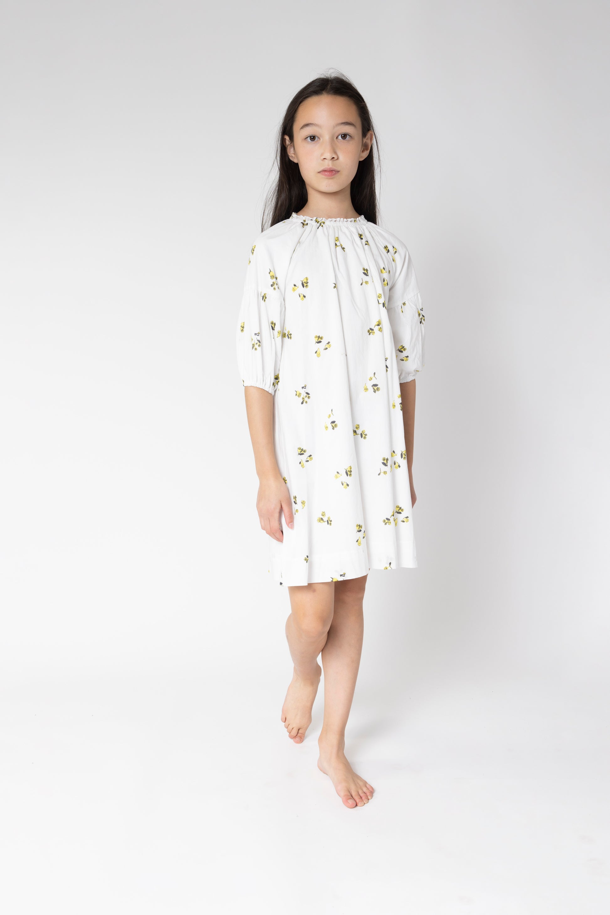 white yellow flower dress Kordyn Maxi - Floral Casual dresses Make a grand entrance in this glamorous gown crafted from glossy floral print satin punctuated with a full skirt thats ready for the dance floor. Oh Hello - Wedding Guest