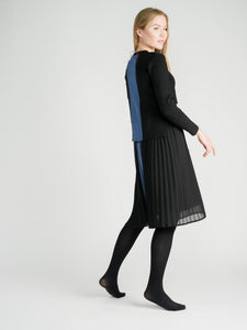 Black Pleated Jumper With Sweater