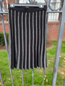 Silver Striped Knit Skirt