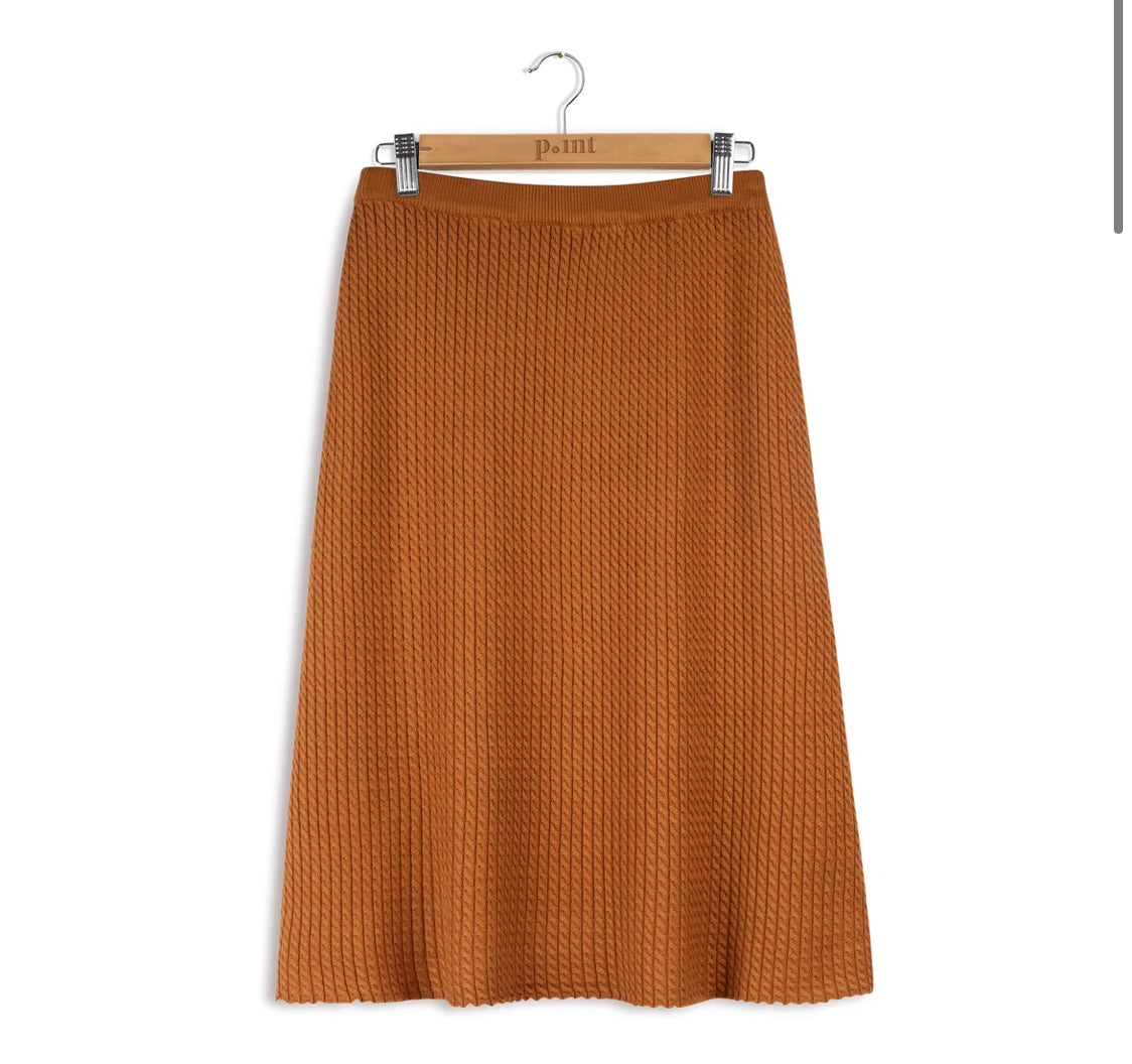 Cable Knit A-line Skirt
