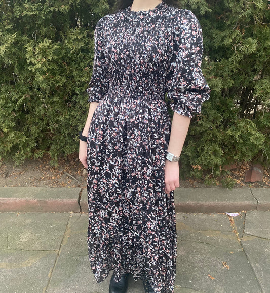 Sheer Floral Milkmaid Dress