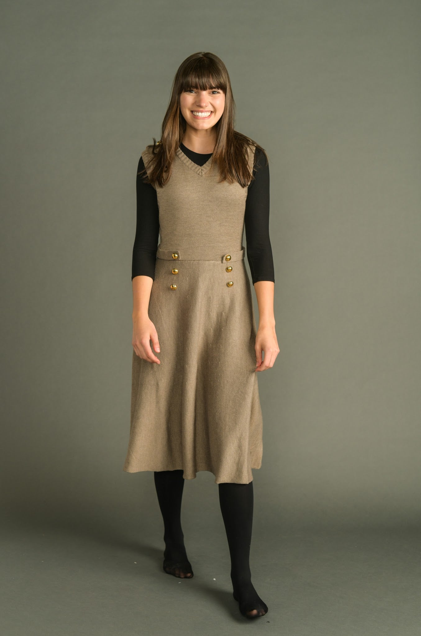 Knit Jumper With Gold Buttons