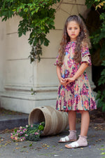 Load image into Gallery viewer, Floral Tiered Dress with Pearl Buttons

