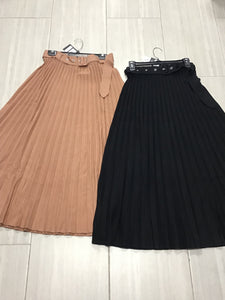 Long Knit Pleated Skirt