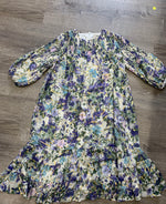 Load image into Gallery viewer, Light Purple Blue With Gold Flicks Top Shirring Dress
