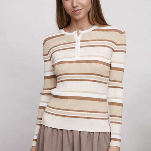 Stripped Henley Top