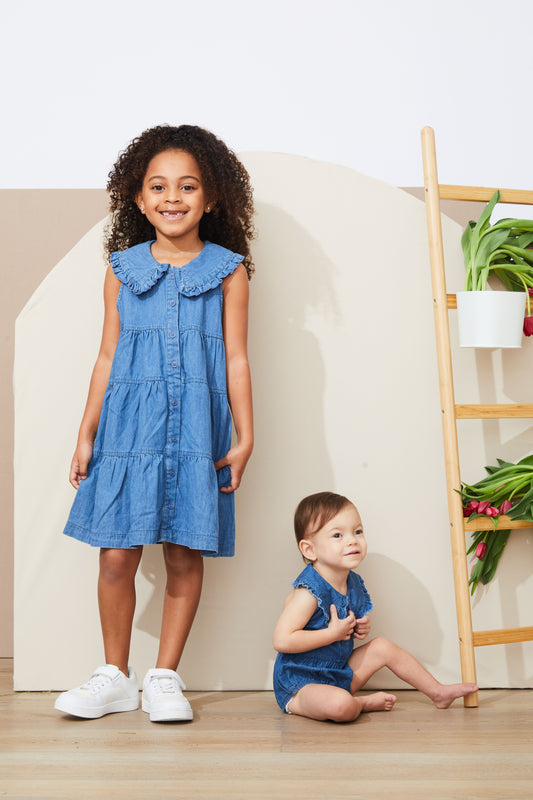 Tiered Denim Jumper