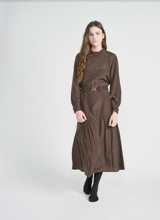 Brown Mock Neck Dress