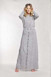 WASHEDOUT BUTTON DOWN MAXI SKIRT
