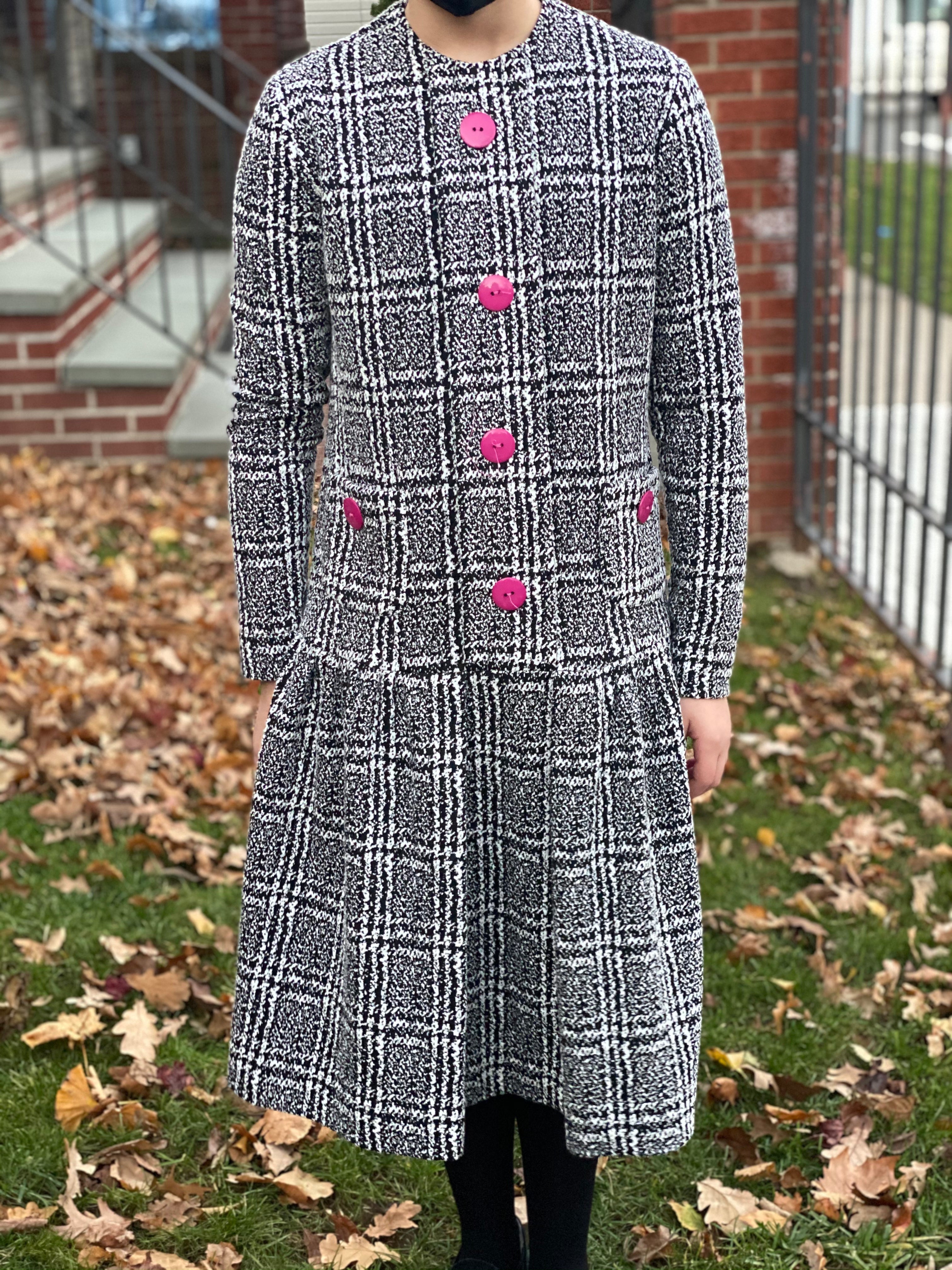 Plaid Detail with Buttons