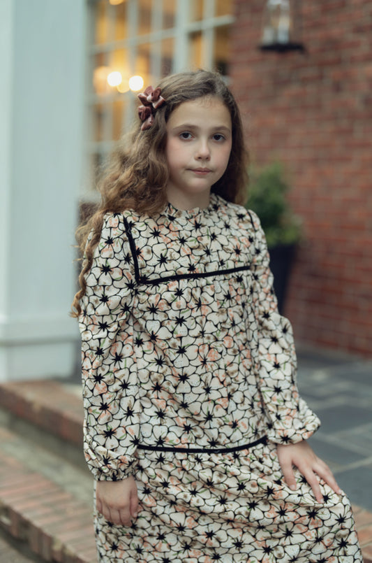 Beige Floral Dress