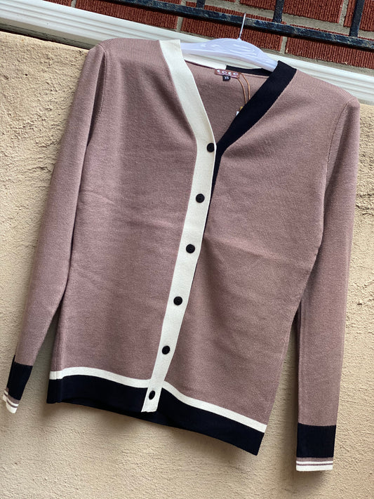 Mocha Colorblock Cardigan