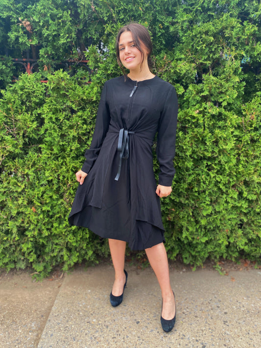 Black Tie Waisted Dress