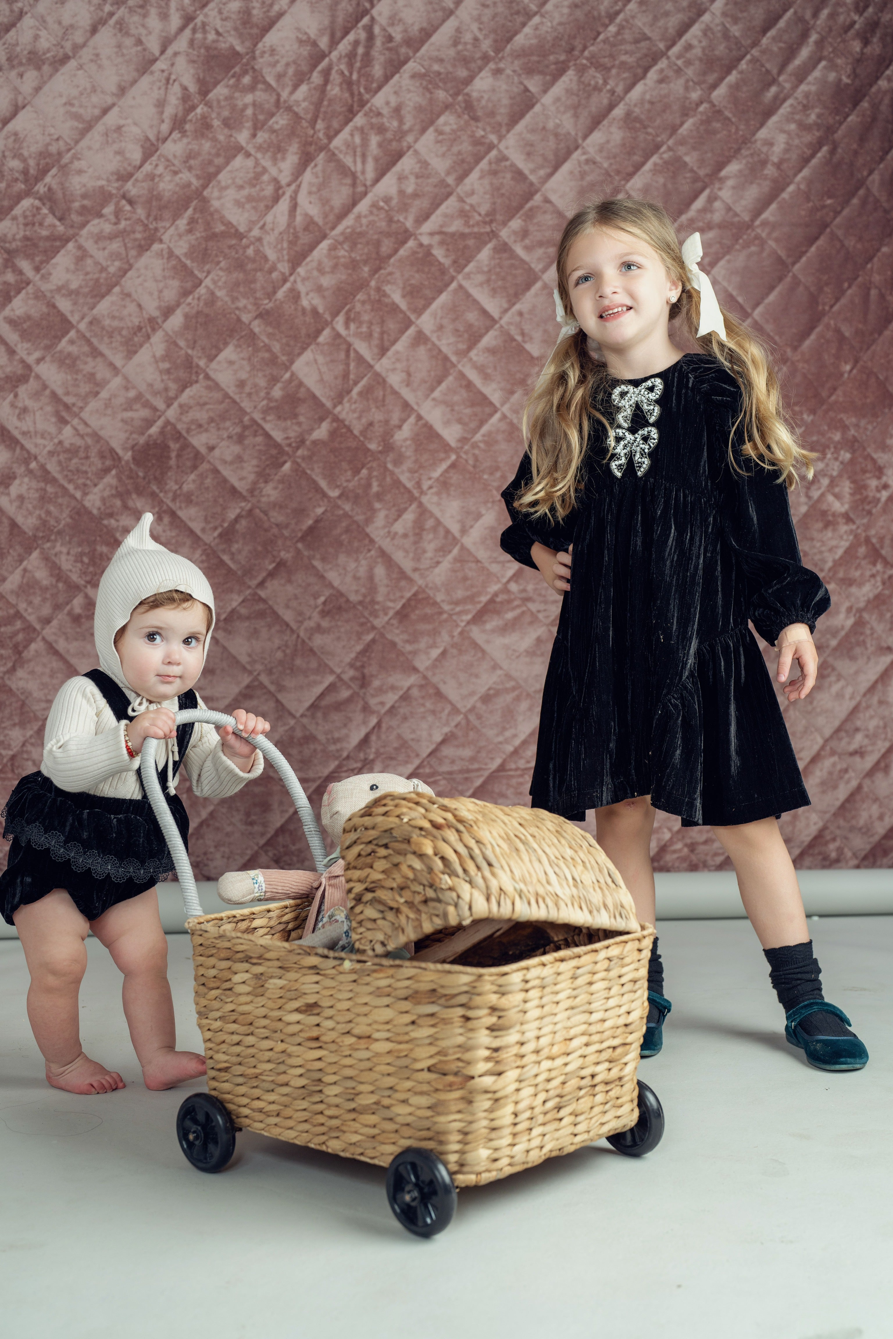Black Velvet Aplique Dress