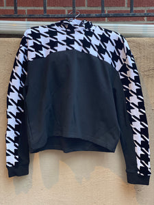 Houndstooth Cropped Hoodie
