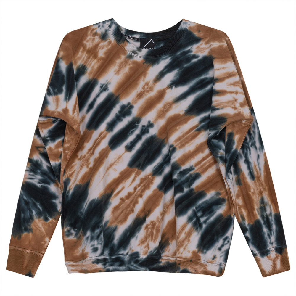 Tie Dye Dolman Top - Black/Taupe