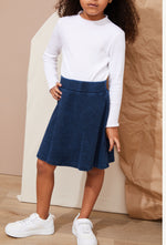 Load image into Gallery viewer, Ribbed Denim Knee Length Skirt
