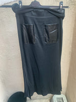 Load image into Gallery viewer, Ribbed Midi Skirt with Leather Pockets
