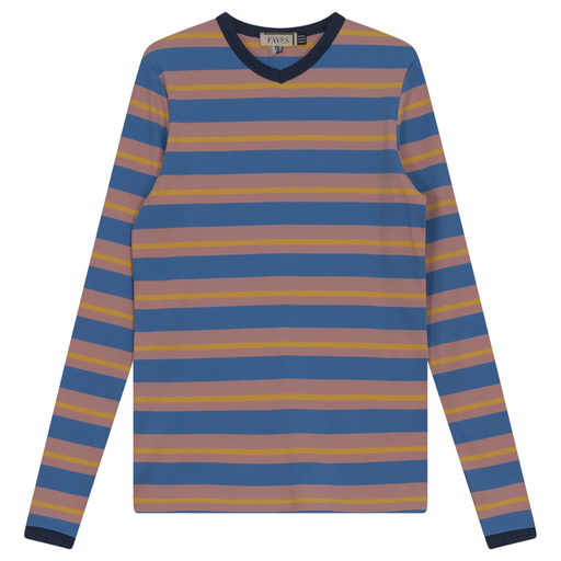 STRIPED RIBBED TEE