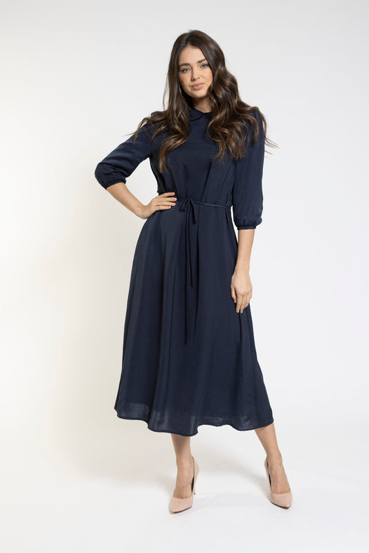 BLUE 3/4 SLEEVE DRESS