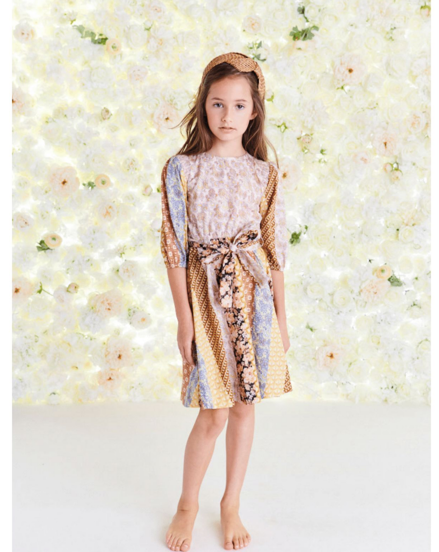 PAISLEY MIX MEDIA PRINT DRESS