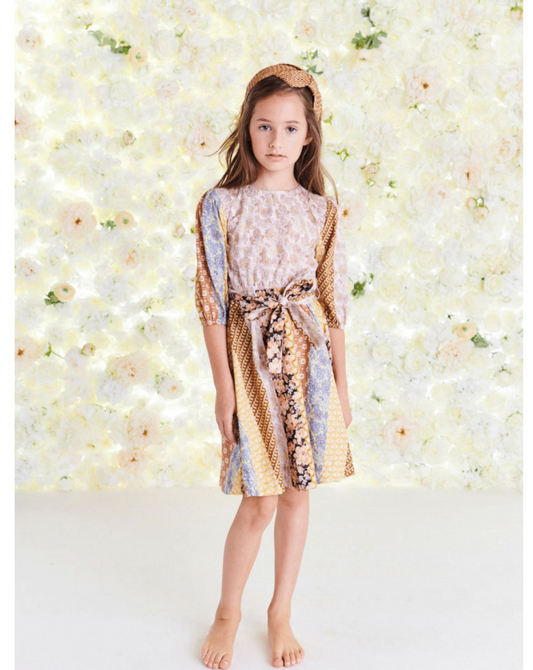 PAISLEY MIX MEDIA PRINT DRESS