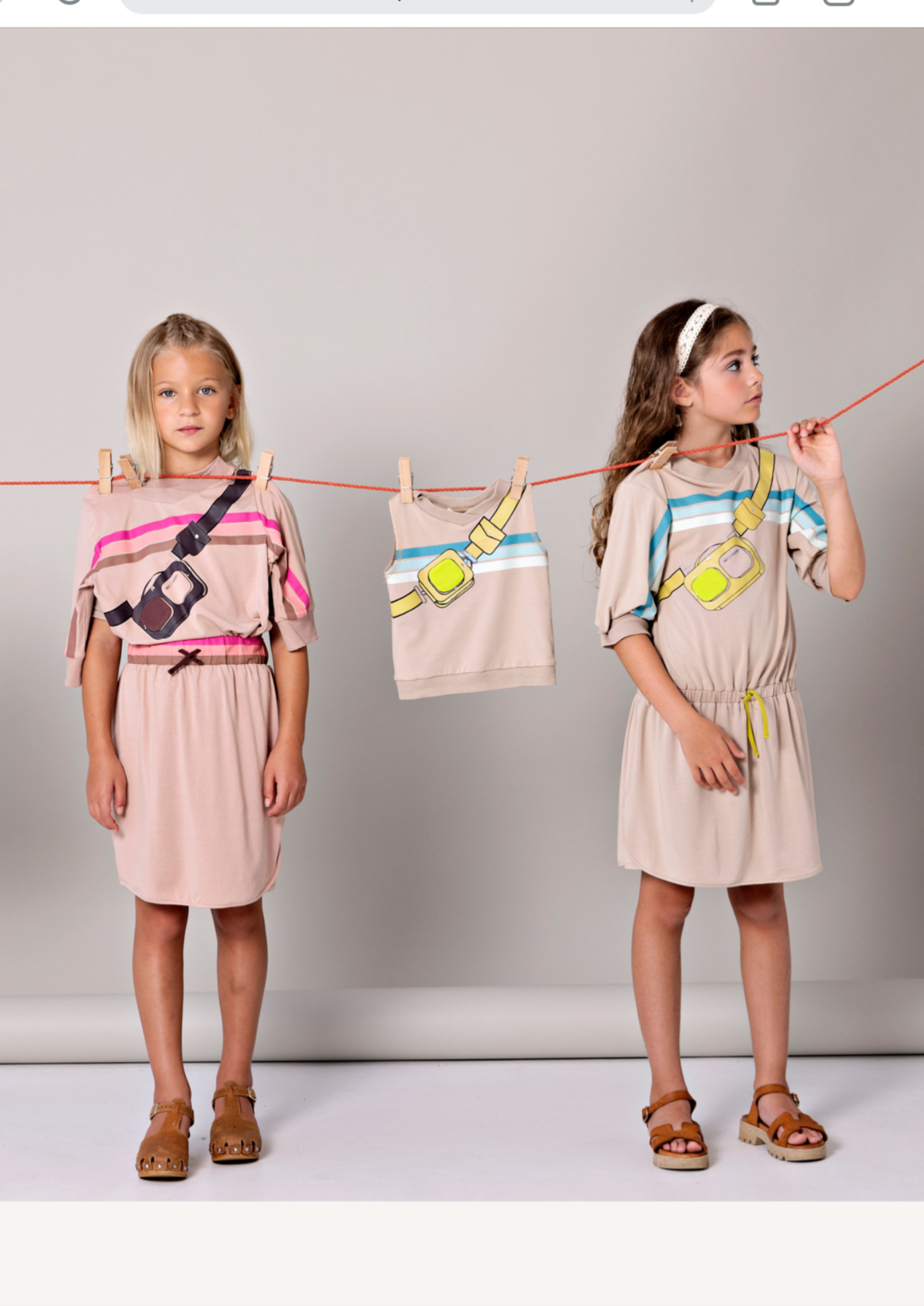 GIRLS DRESS DESIGNED WITH A CROSSBODY UTILITY BAG