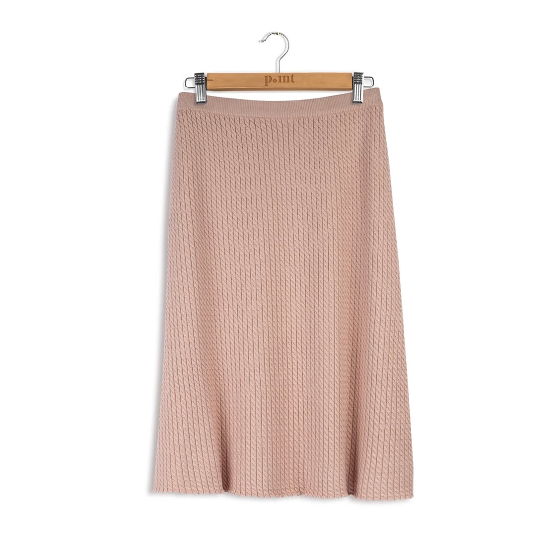 Cable Knit A-line Skirt