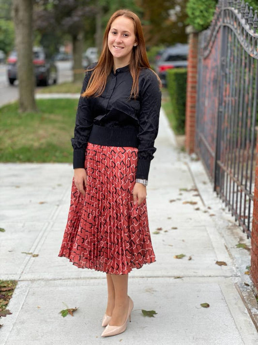 Red Link Pleat Dress