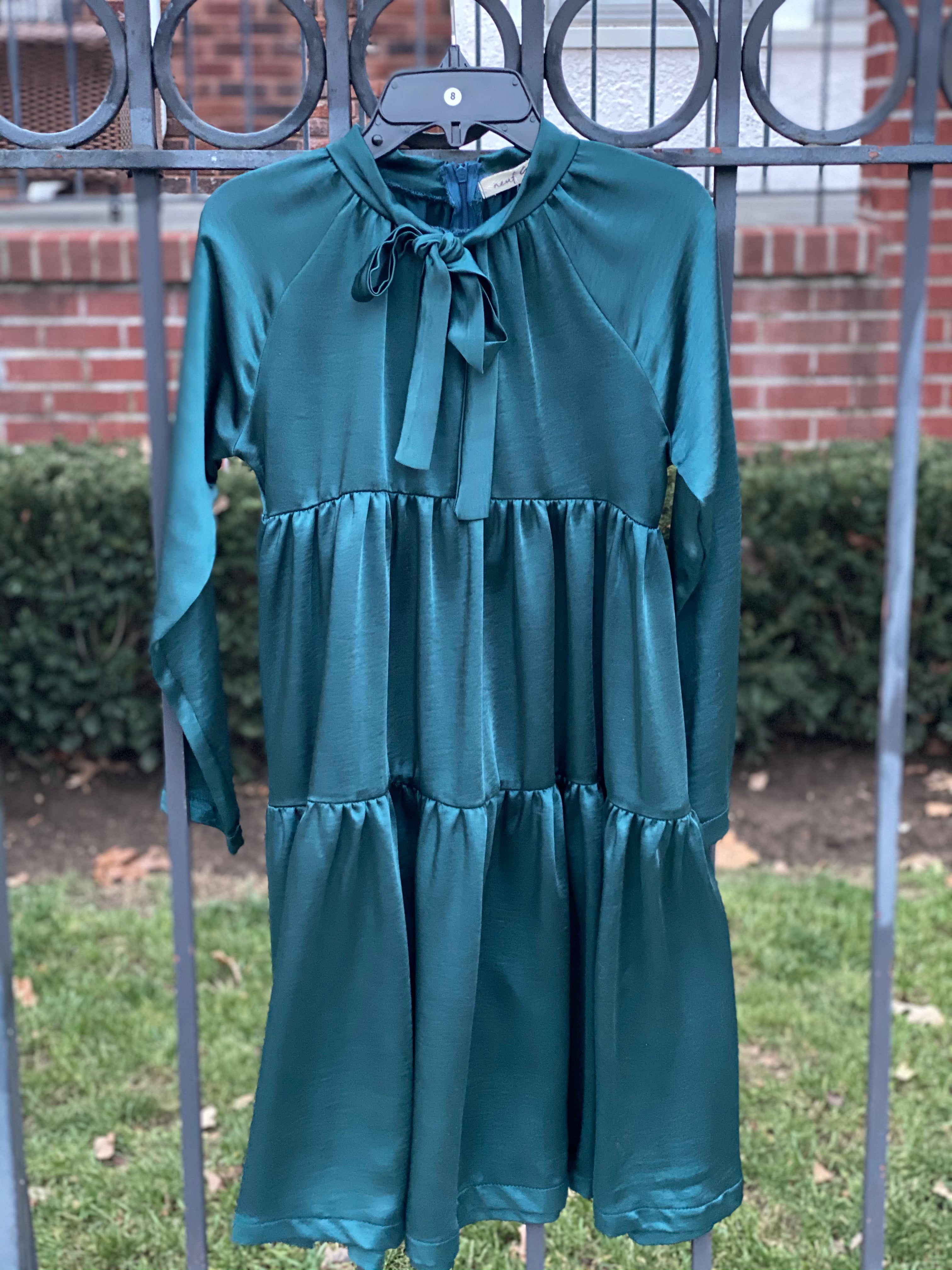 Teen Neuf Teal Tiered Dres