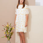 Load image into Gallery viewer, Tiered Dress with Yellow Floral Detail
