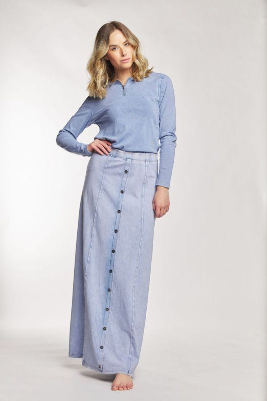 WASHEDOUT BUTTON DOWN MAXI SKIRT